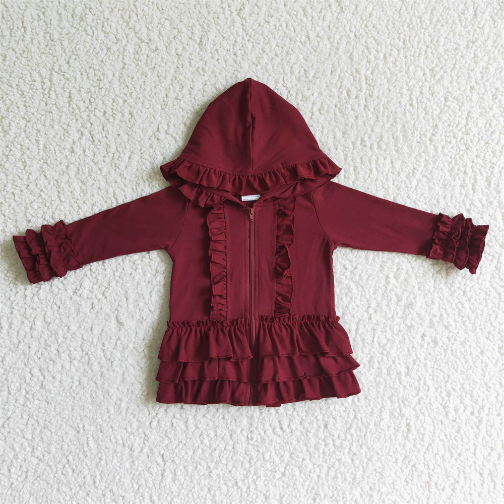 Baby girls zip ruffle 8 colors jackets cardigans