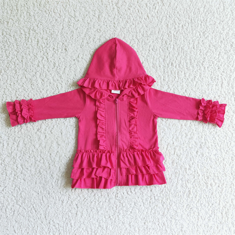 Baby girls zip ruffle 8 colors jackets cardigans