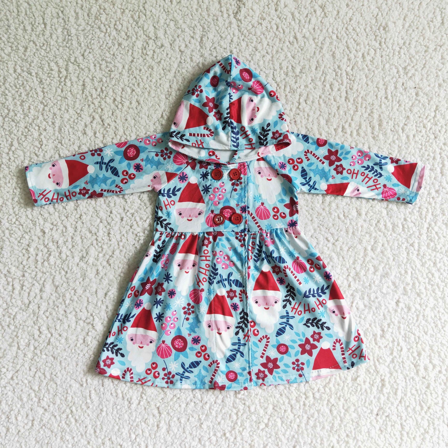 GT0026 Girls Christmas Dress Hoodie Coat