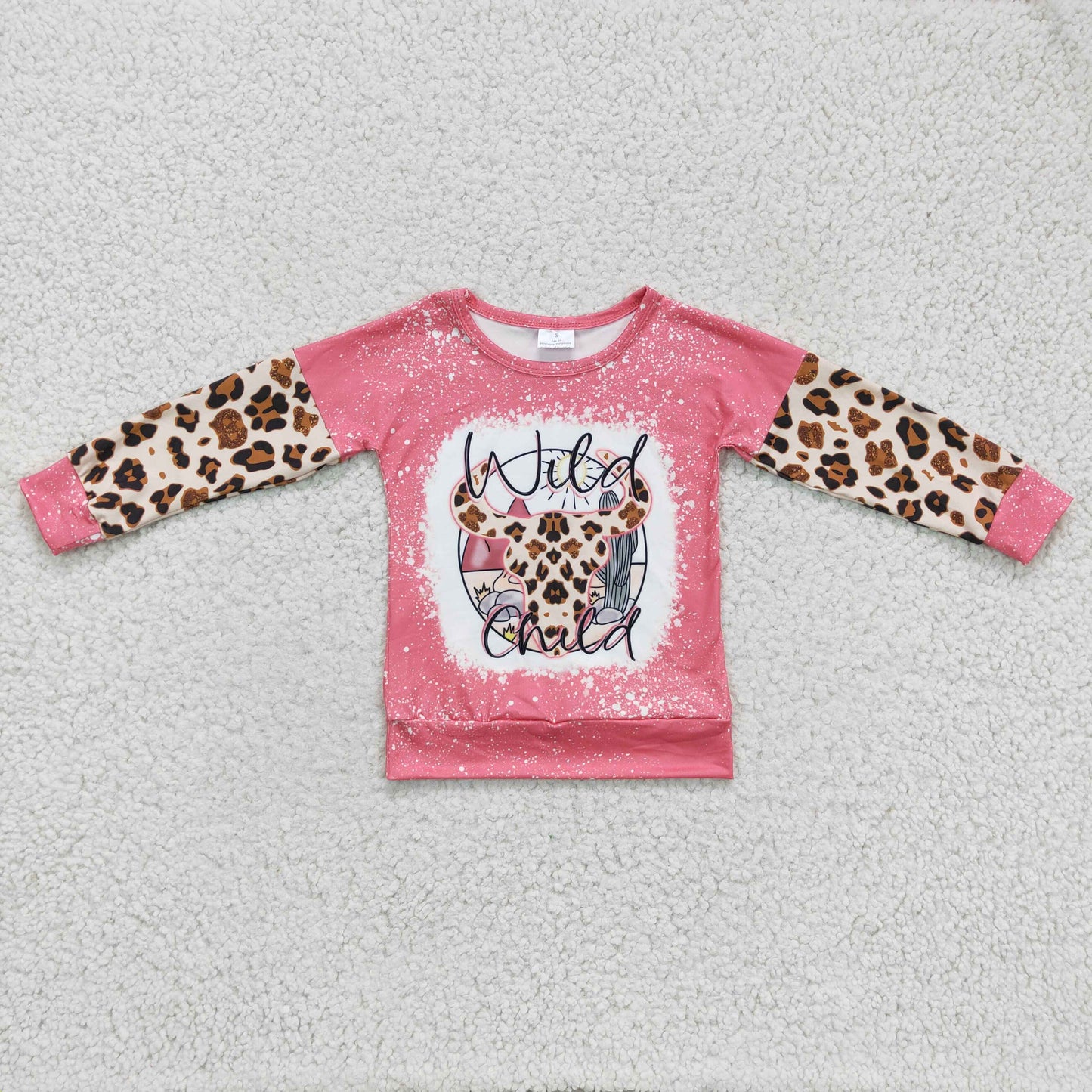 Wild Child Pink Long Sleeve Girls T-shirt Top