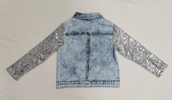 Baby Girls Light Denim Sequin Long Sleeve Jackets Cardigans