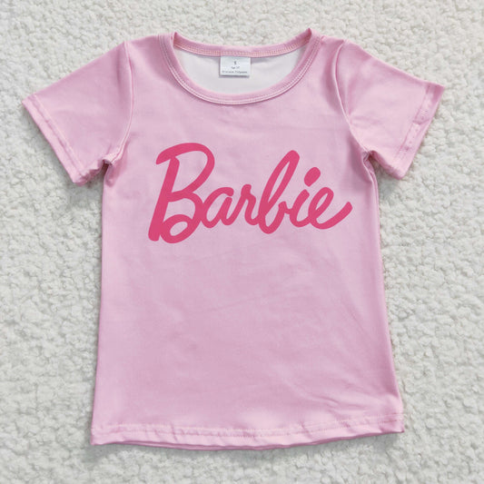 Baby Girls Pink Doll Short Sleeve Shirt Top