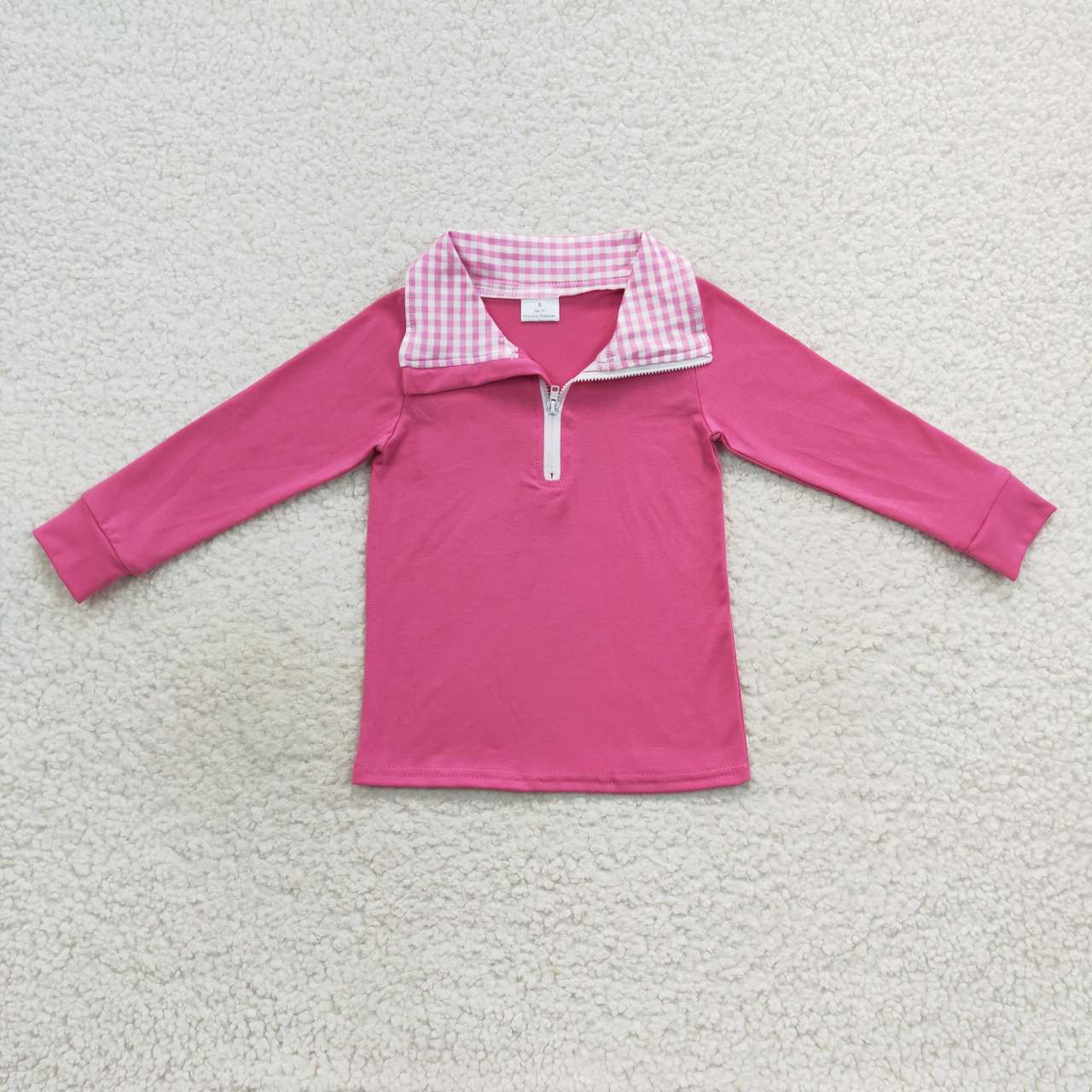 Baby Hot Pink Zipper Pullover Top