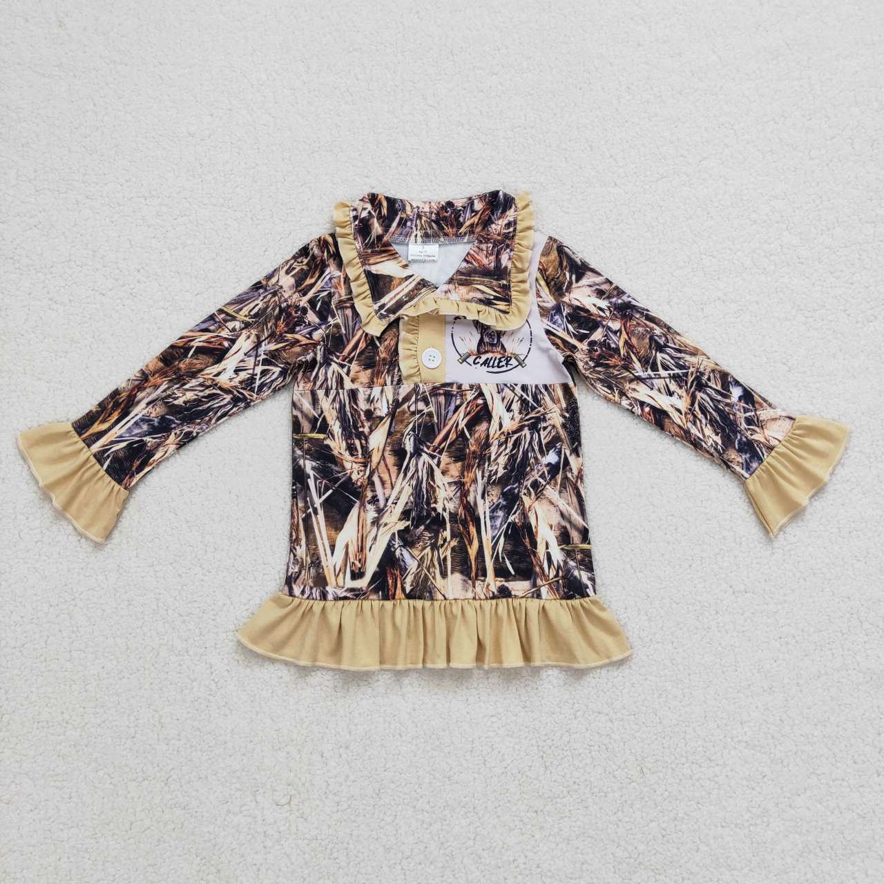 Baby Girls Boys Sibling Camo Hunting Dog Pullover Top