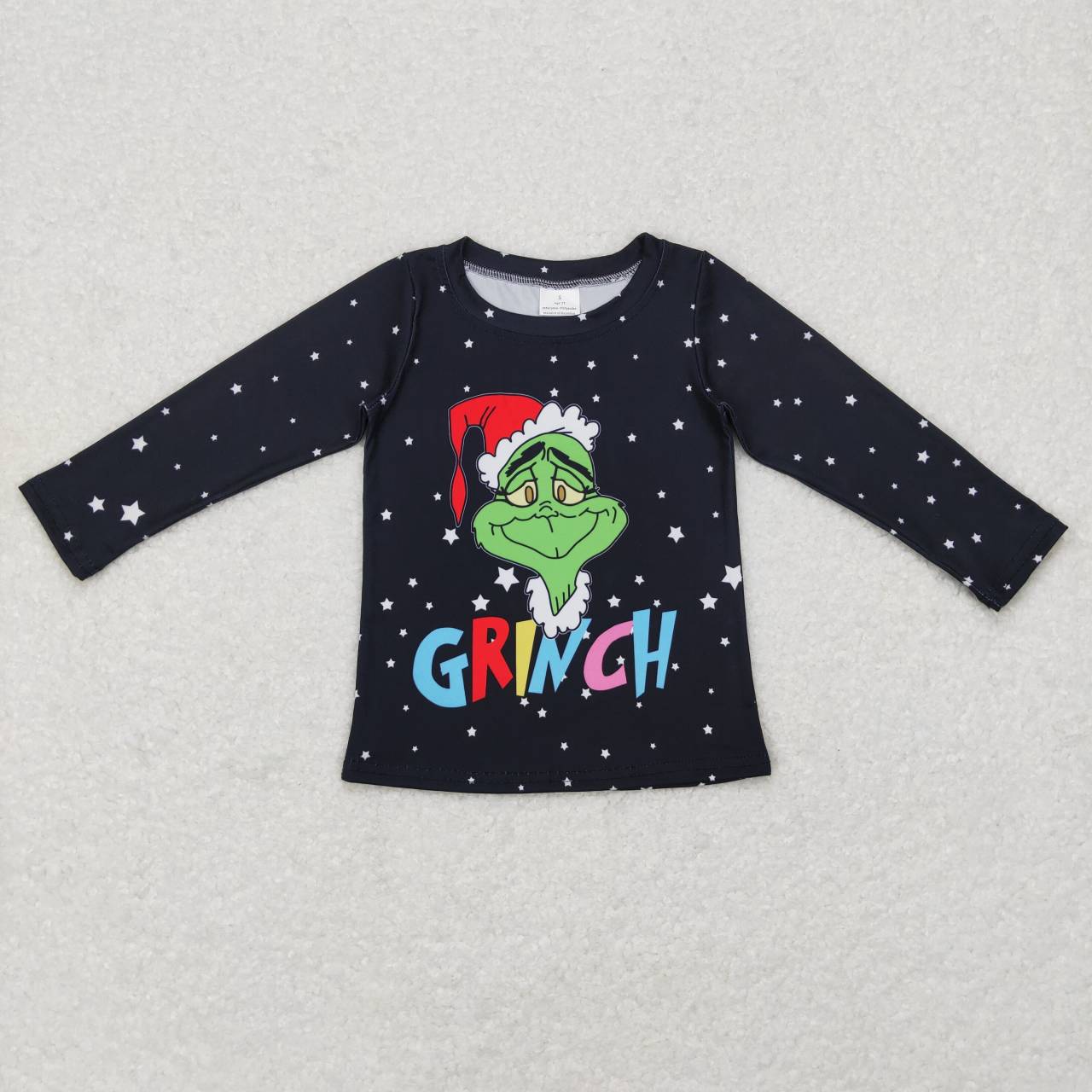 Baby Girls Christmas Green Face Long Sleeve Shirt Top