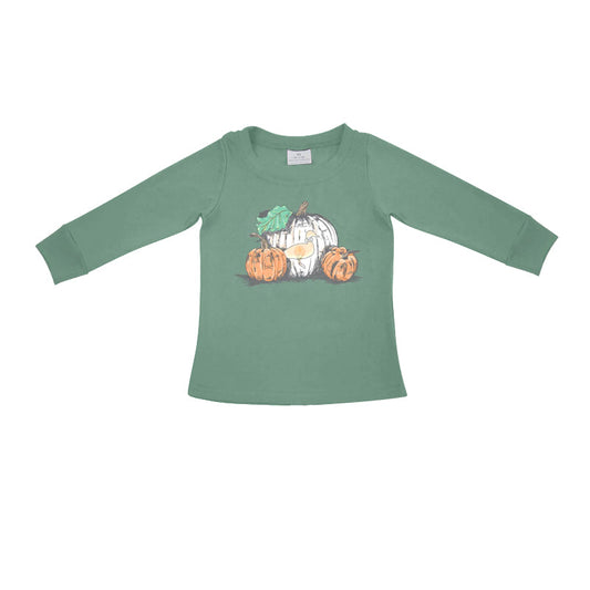 Kids Boys  Pumpkin Green Long Sleeve Red T-shirt Top Pre-order