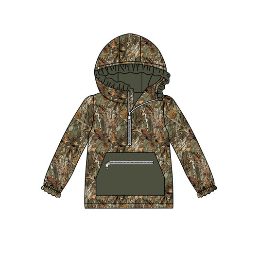 Baby Girls Branch Camo Long Sleeve  Hoodie Top With Zipper Preorder