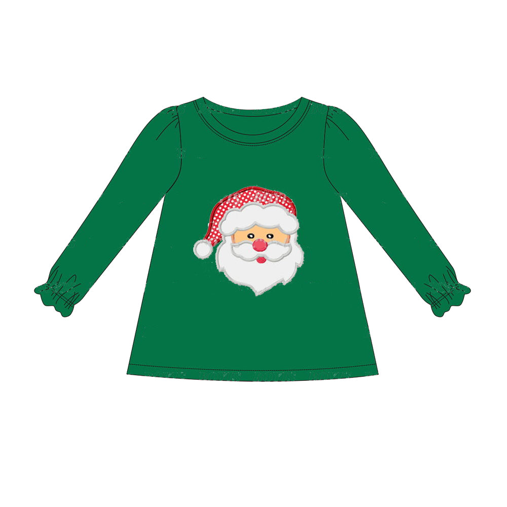 Baby Girls Christmas Santa Green Long Sleeve T-shirt Top Preorder