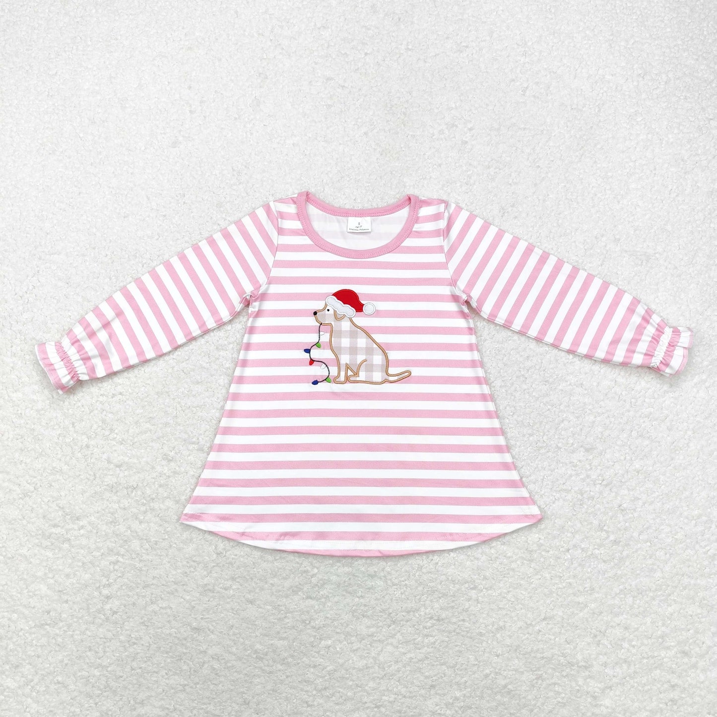 Baby Sibling Boys Girls Christmas Cute Dog Striped Top and Romper