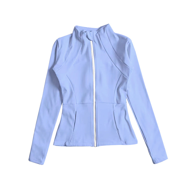 GT0684 Baby Girls Light Blue Zip Pocket Yoga Active Wear Jackets Preorder