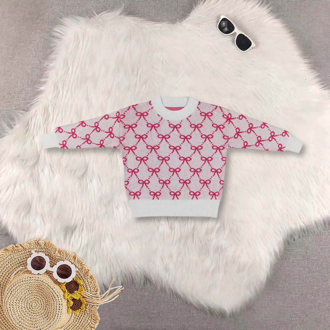 Kids Girls Sibling  Christmas Warm Soft Sweater