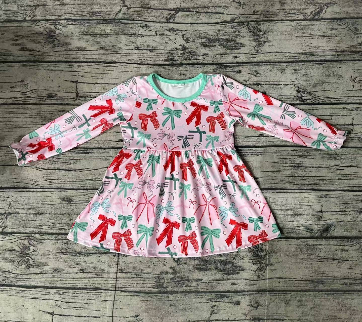 GT0721 Baby Girls Christmas Bow Tunic Top