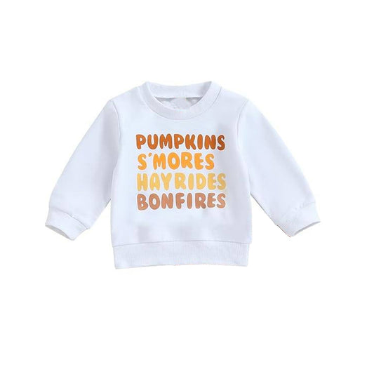 GT0731 Pumpkins S'mores Hayrides Bonfires Long Sleeve Top Pre-order