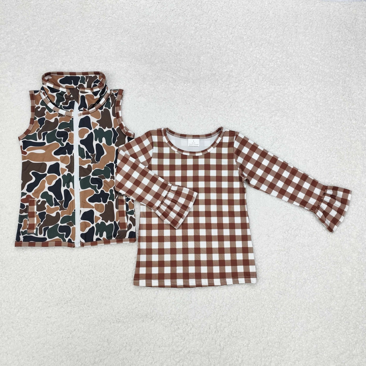 Toddler Baby Girls Camo Sleeveless Vest + Top Set