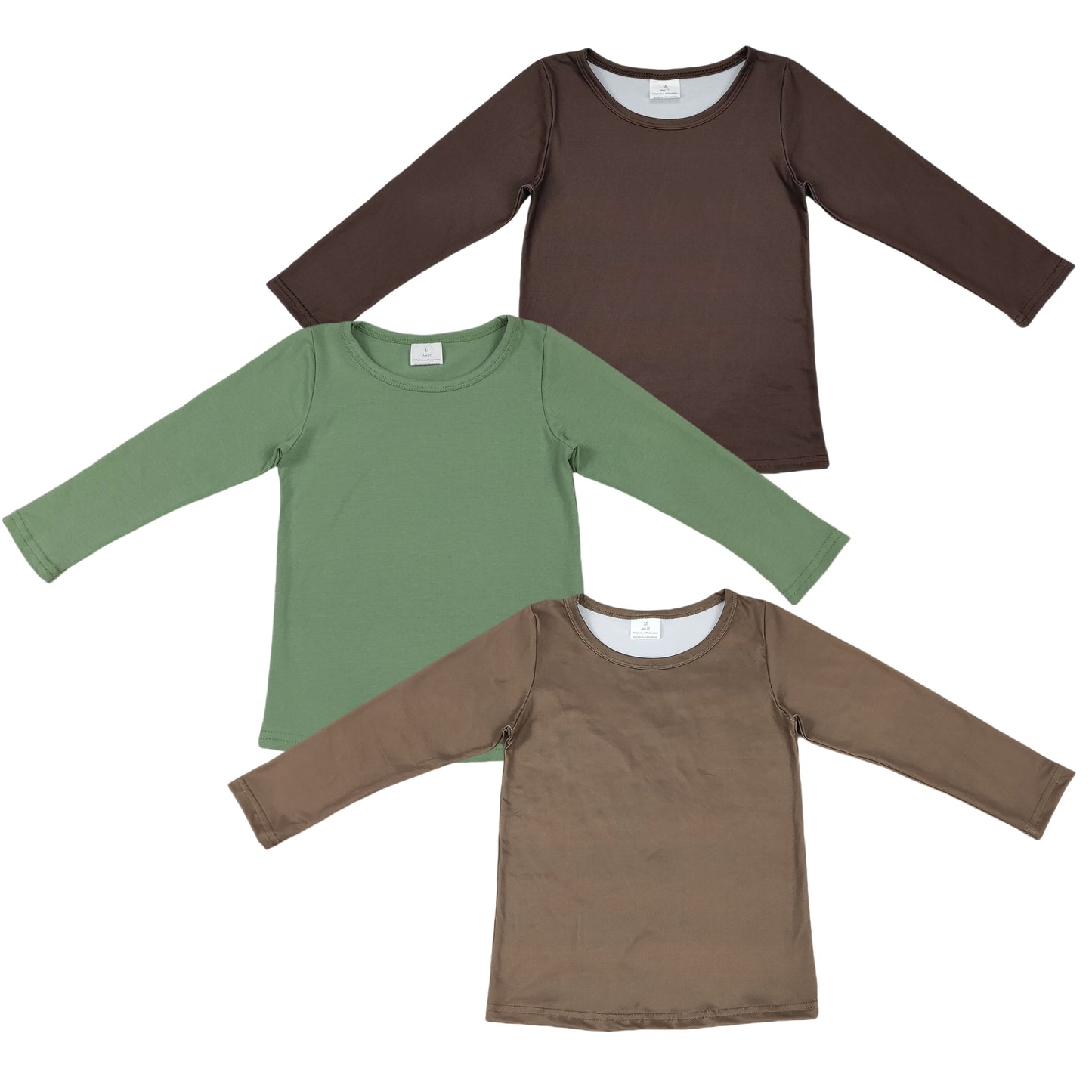 Kisd Boys and Girls Solid Color Long Sleeve Top