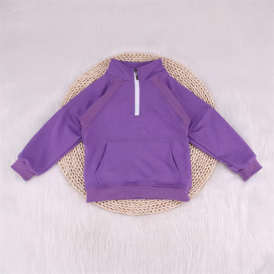 GT0842 Baby Girls Purple Active Pulllover Top Preorder