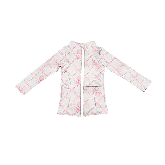 Toddler Girls Tennis Pink Bow Active  Long Sleeve Coat