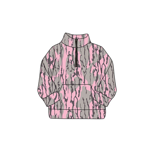 Toddler Girls Pink Camo Long Sleeve Pullover Top Preorder