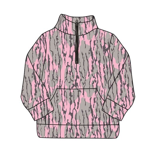 Adult Size Women Pink Camo Long Sleeve Pullover Top Preorder