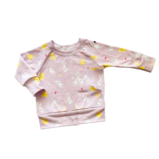 Baby Girls Pink Long Sleeves Bunny Eggs Easter Top Shirts Preorder