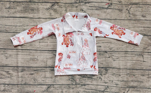 GT0989 Baby Girls Cartoon Toy Long Sleeve Zip Pullover Top Preorder