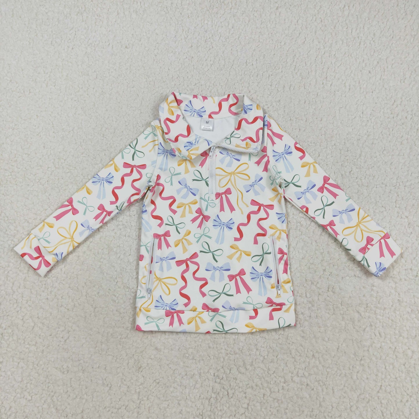 Sibling Baby Girls Floral Long Sleeve Active Pullover With  Zipper and Pocket