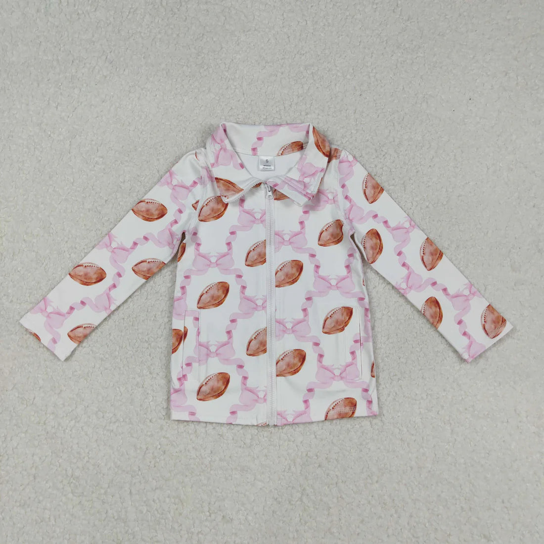 Sibling Baby Girls Floral Long Sleeve Active Pullover With Full Zipper and Pocket