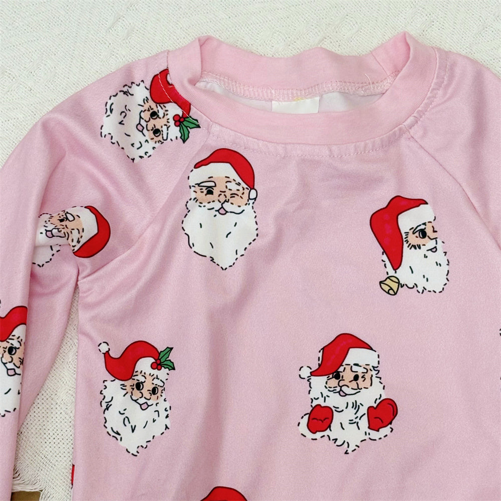 Sibling Kids Girls Boys Christmas Santa Long Sleeve Top