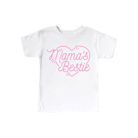 GT1565 Mama's Bestie White Short Sleeve T-shirt Top Preorder