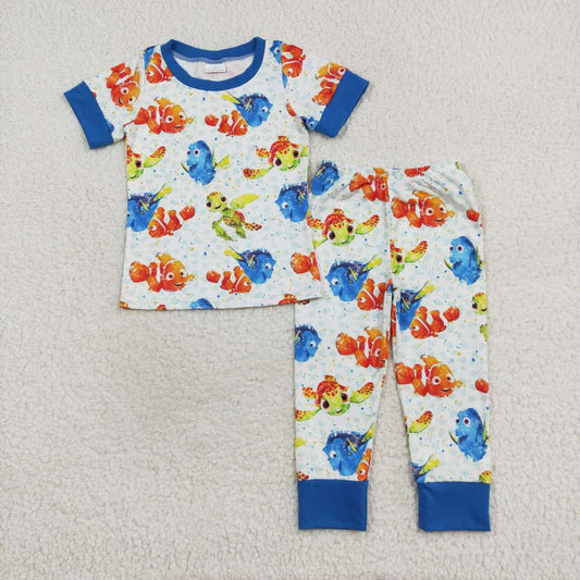 Baby Boys Cartoon Fish Pajama Set