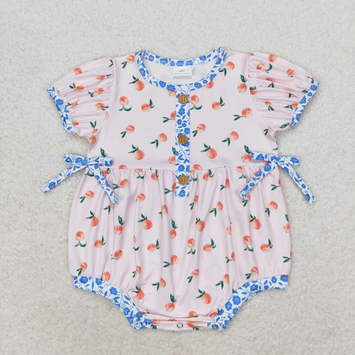 Newborn Baby Peach Bubble Romper