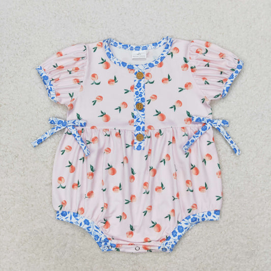 Newborn Baby Peach Bubble Romper