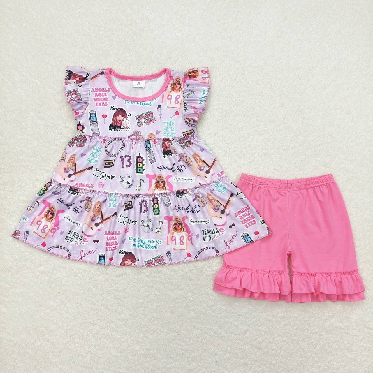 Baby Girls Summer Swiftie Singer Fans Shorts Set