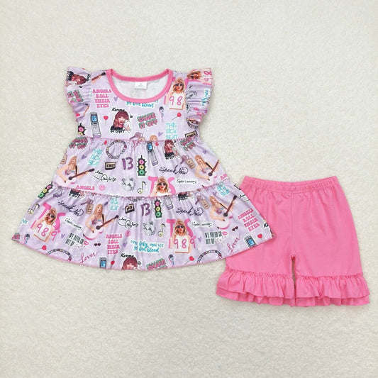 Baby Girls Summer Swiftie Singer Fans Shorts Set