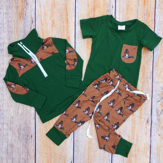 Toddler Boys Hunting Mallard Duck Set and Pullover Top