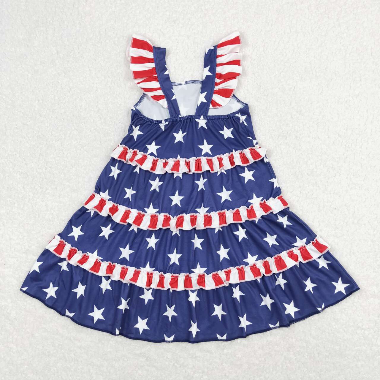 GSD0681 Kids Girls July 4th Stars Blue Red Color Dress