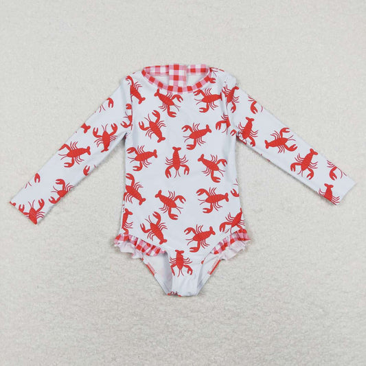Bay Girls Crayfish One-piece Long Sleeve Swimsuit