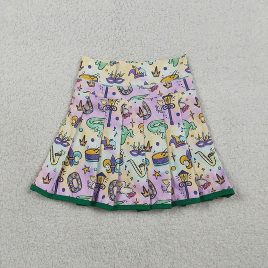 GLK0163 Kids Girls  Mardigras Active Skort