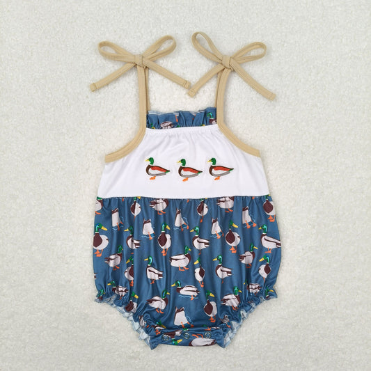 SR1133 Newborn Bay Girls Duck Wild Bubble Romper