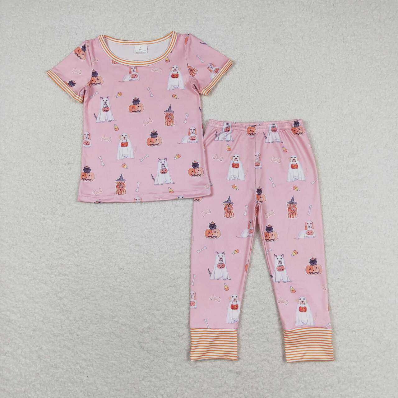 Baby Girls Halloween Dog Pumpkin Pajama Set