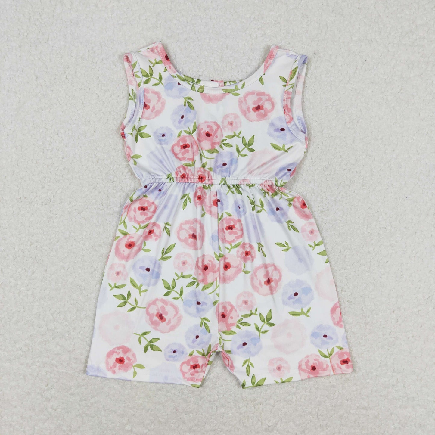 Summer Baby Girls Floral Sleeveless Jumpsuit