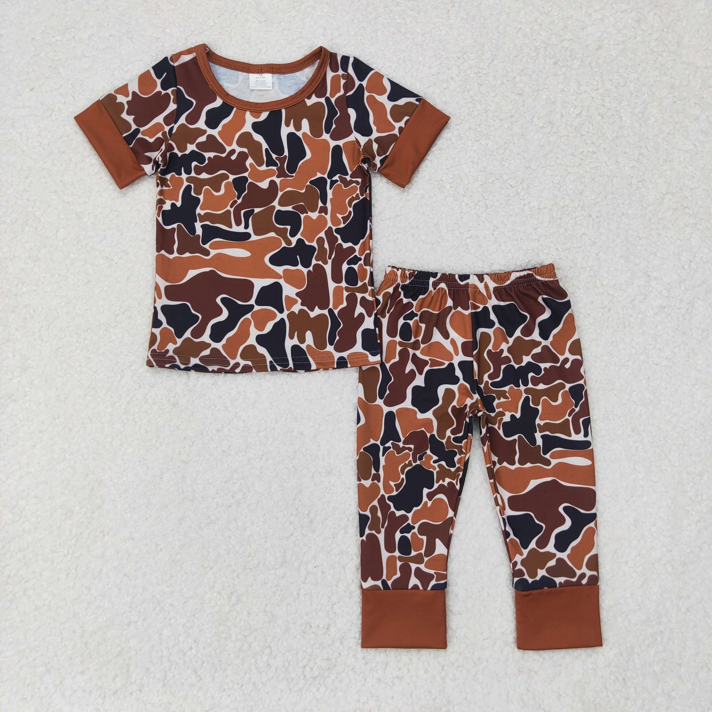 Baby Boys Brown Camo Bamboo Pajama Set