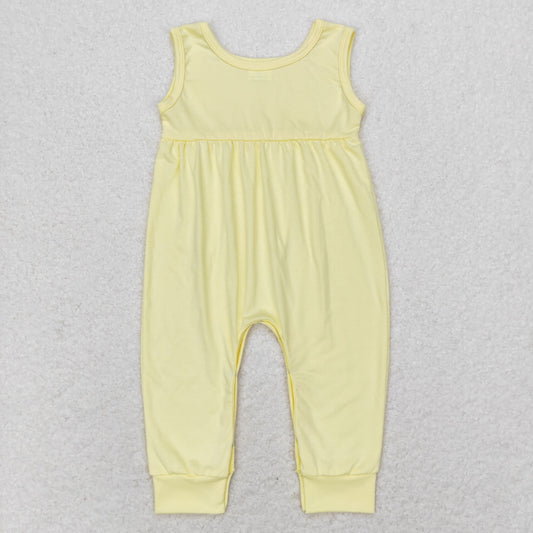 Newborn Baby Girls Cotton Romper Sleeveless Cotton Yellow Color