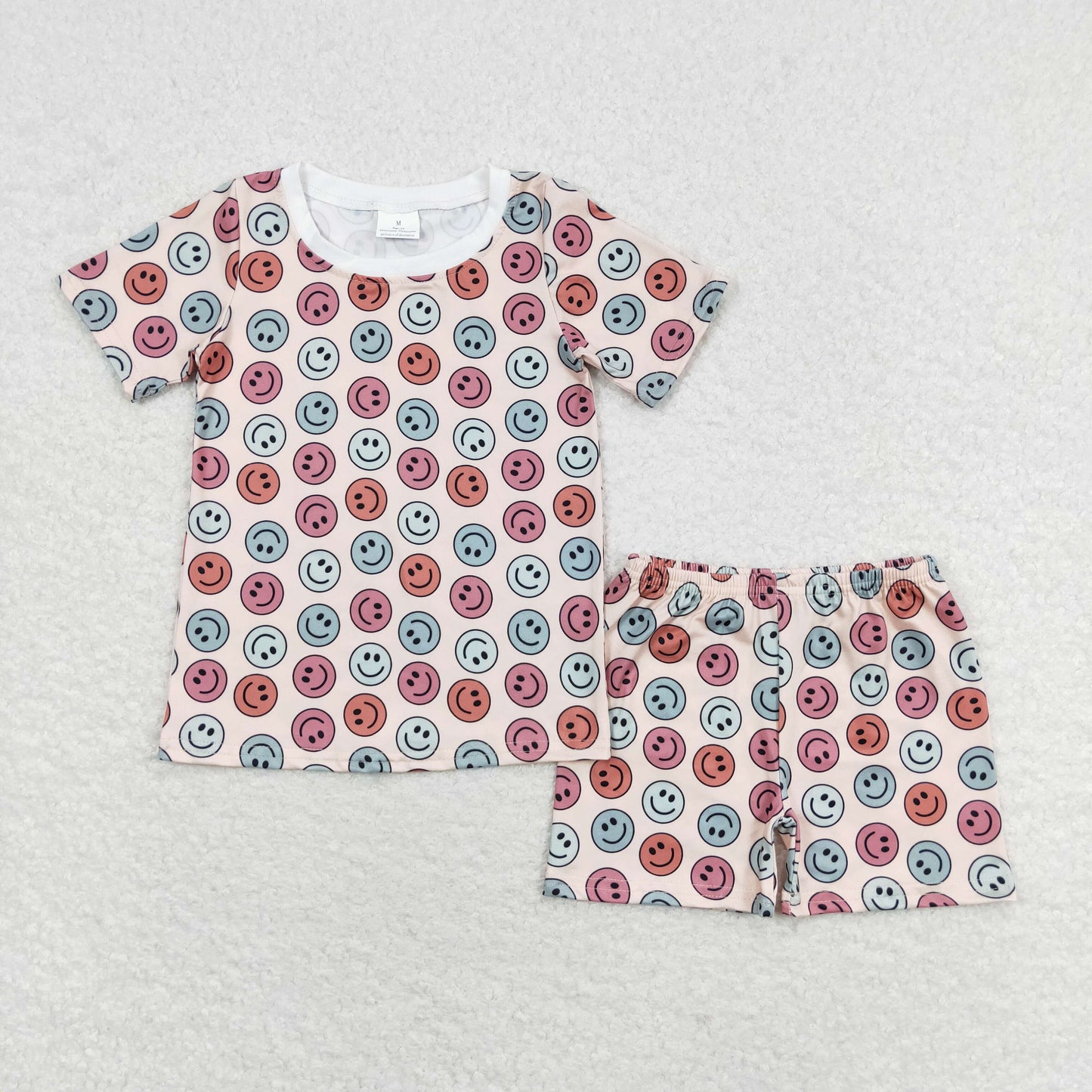 Baby Girls Summer Happy Face Pajama Set
