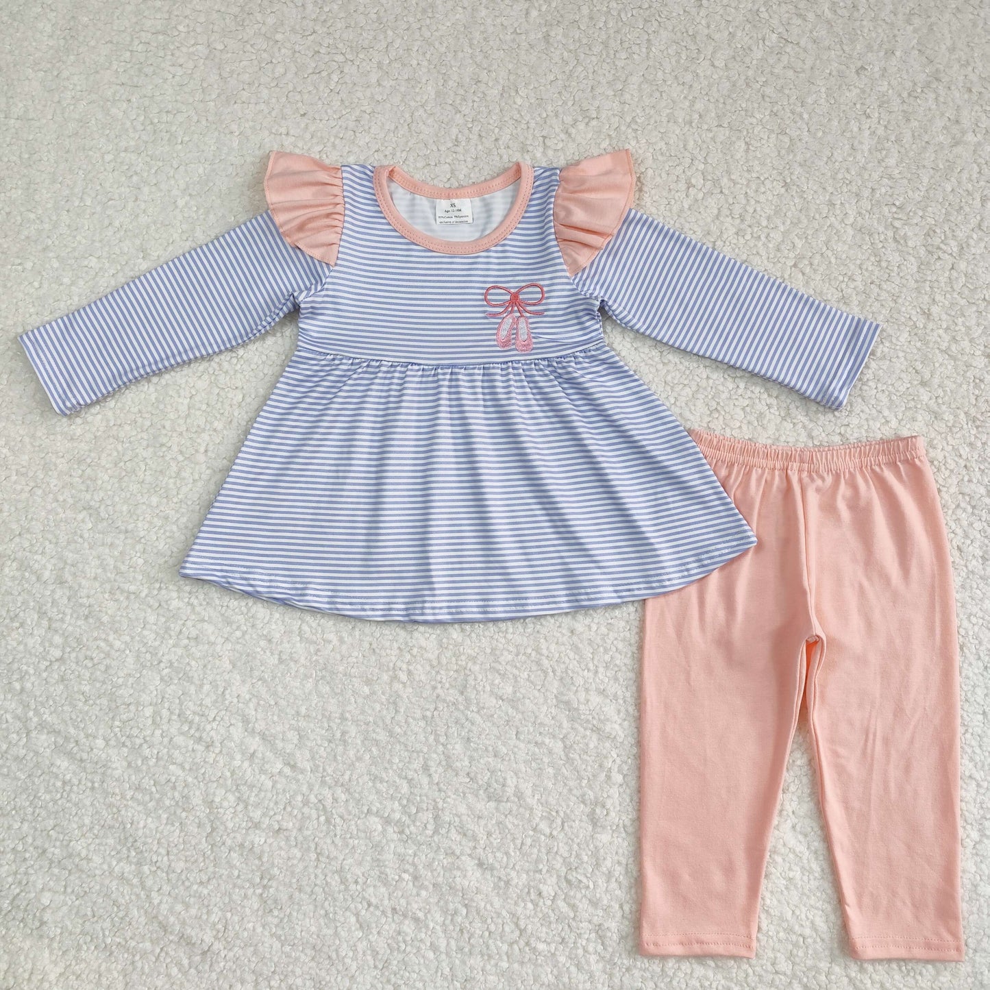 Baby Girls Embroidery Ballet Slipper Outfit