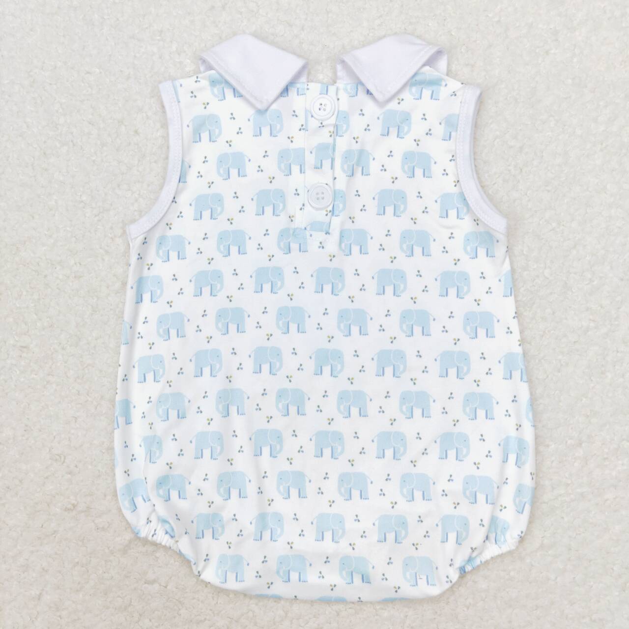 Newborn Baby Girls Blue Elephant Romper