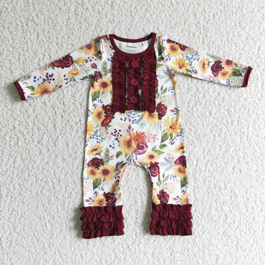 LR0009 Baby Girls Floral Romper $5.5