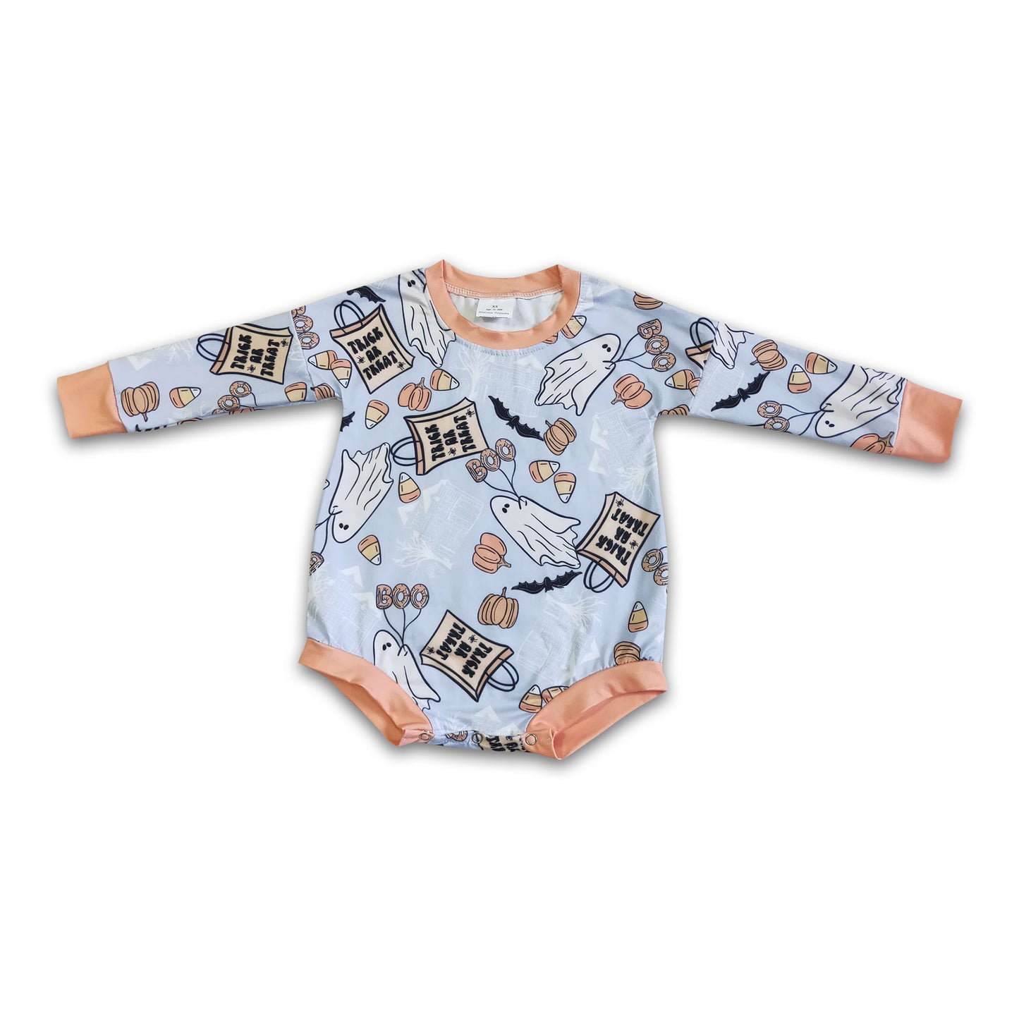 LR0027 Newborn Baby Boys Ghost Cancy Corn Long Sleeve Romper