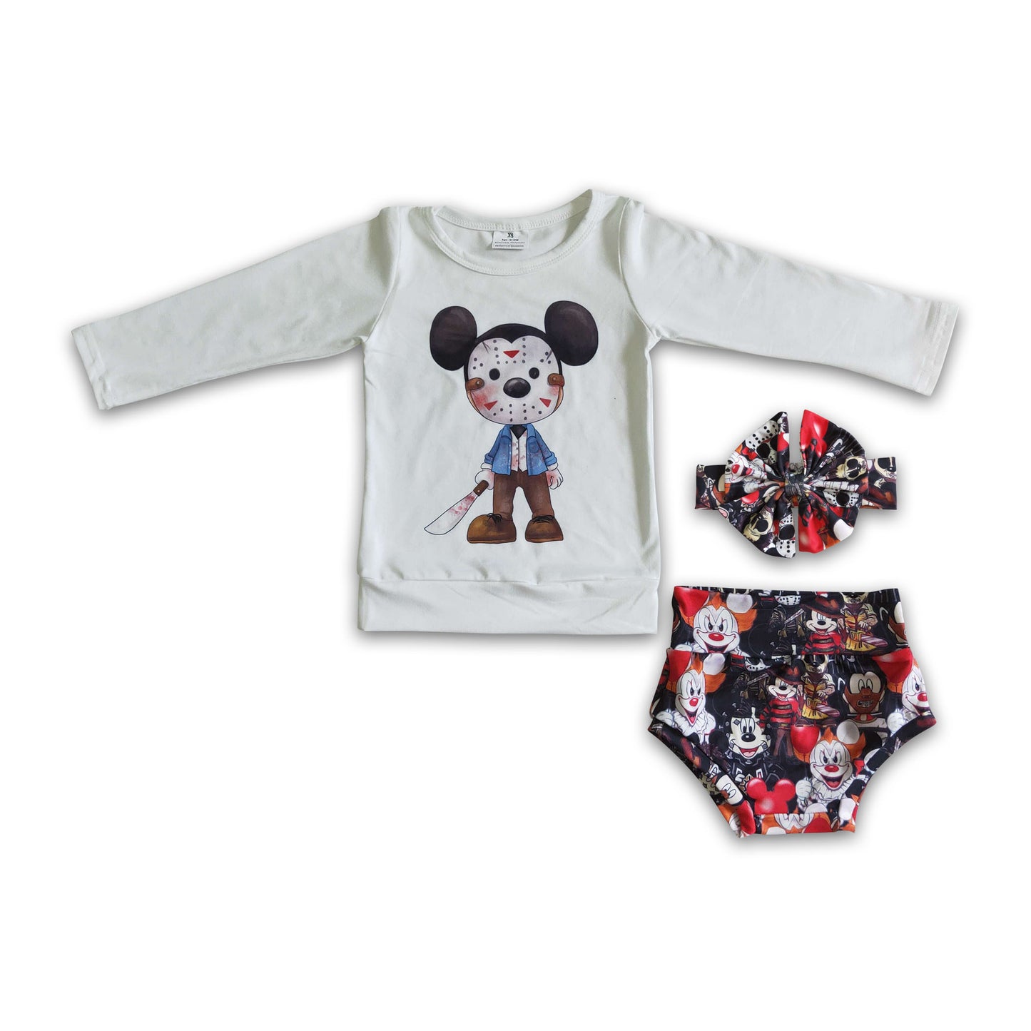 LR0032 Baby Halloween Cartoon Mouse Bummie Set ON Sale