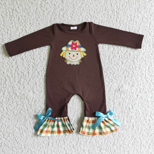 LR0035 Baby Girls Scarecrow Romper